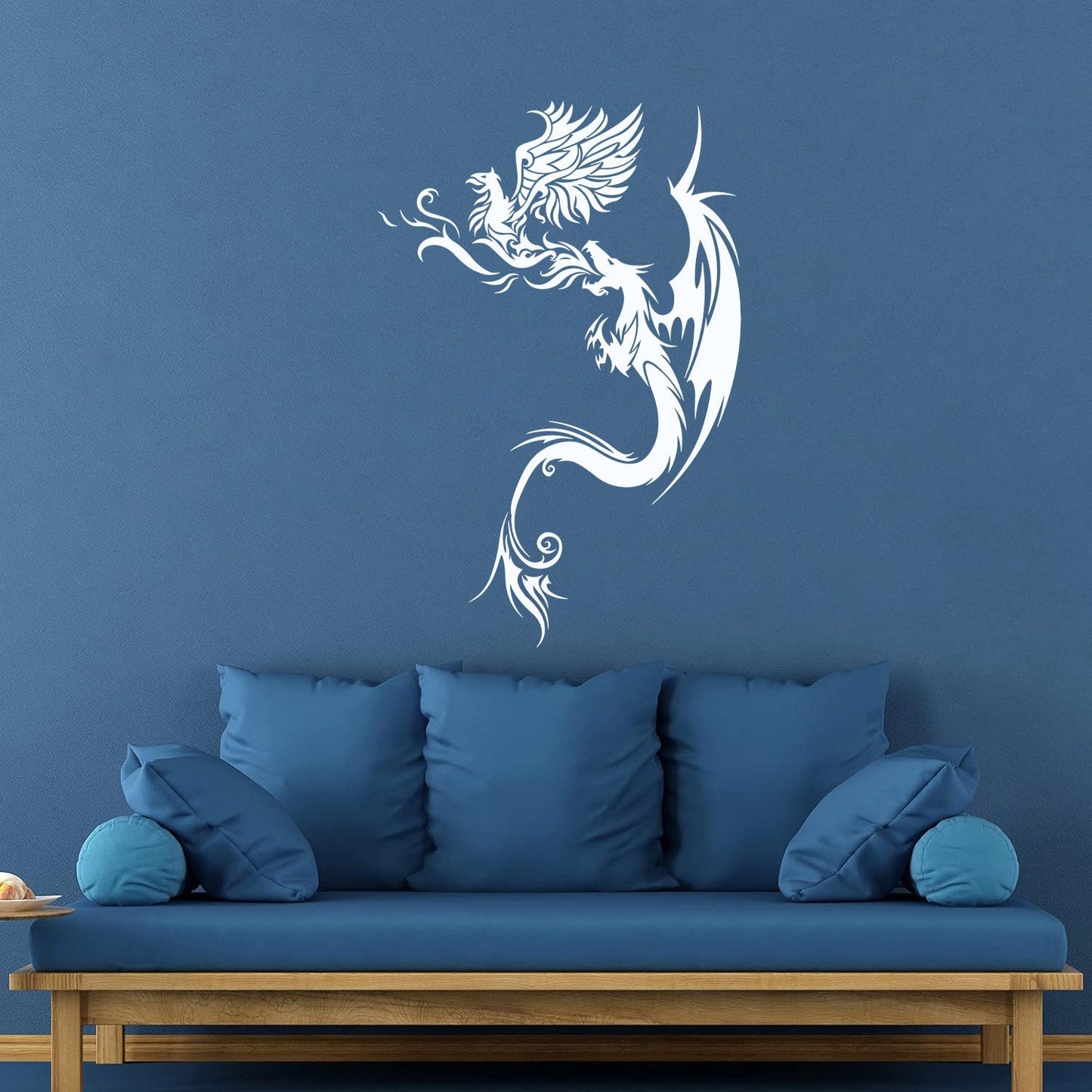 Engraving Stickers Flying Dragon With Phoenix Fantastic Bird Mythology Personalized Customization