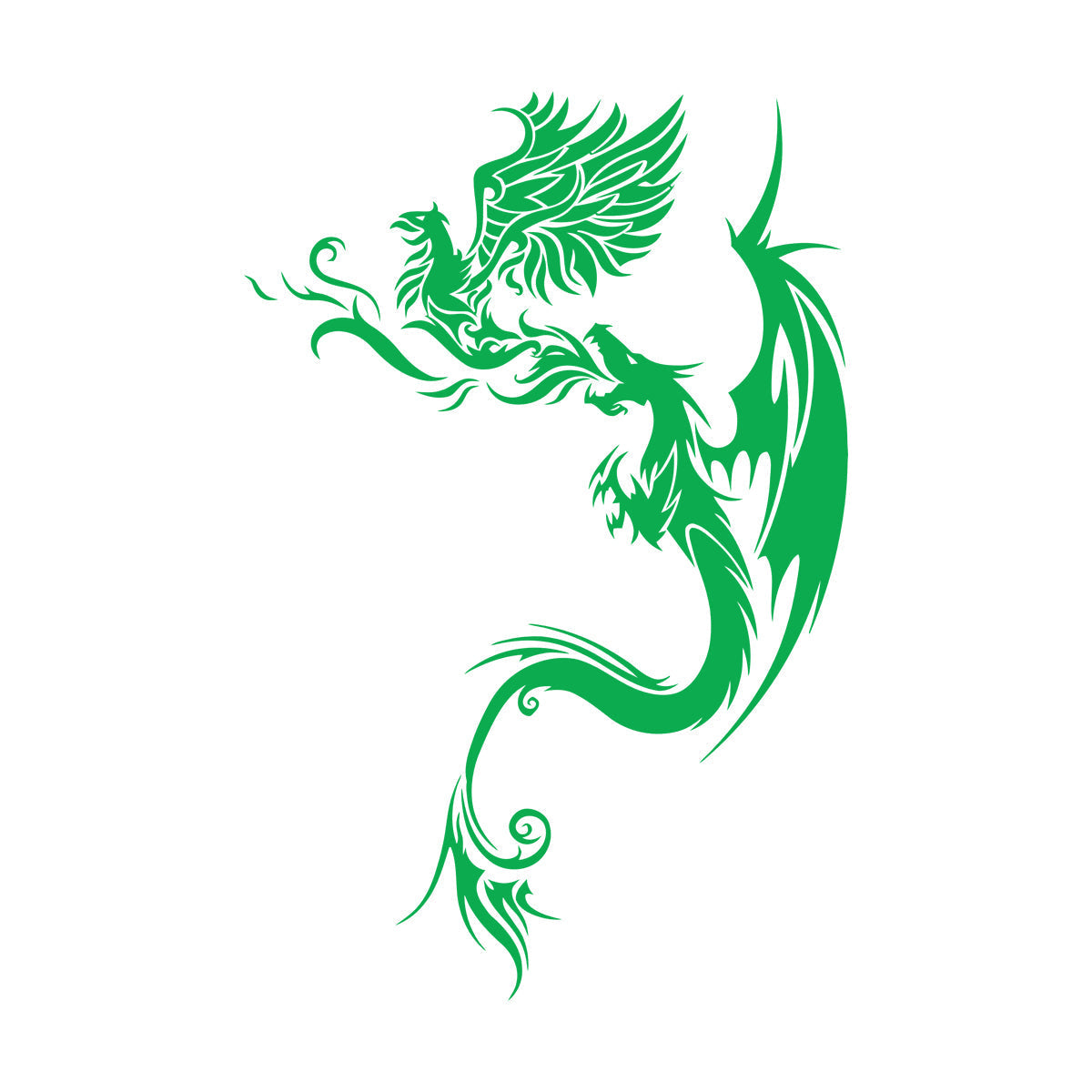 Engraving Stickers Flying Dragon With Phoenix Fantastic Bird Mythology Personalized Customization
