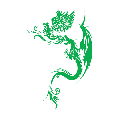 Engraving Stickers Flying Dragon With Phoenix Fantastic Bird Mythology Personalized Customization