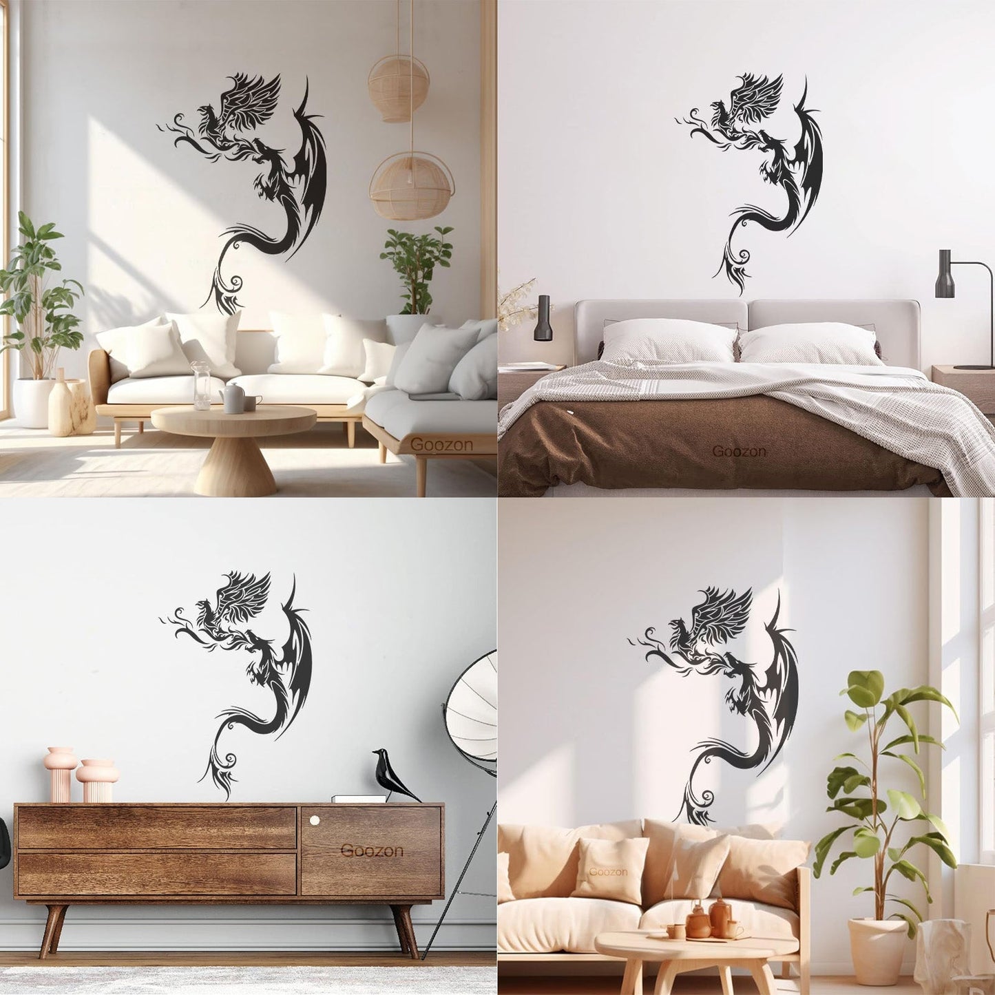Engraving Stickers Flying Dragon With Phoenix Fantastic Bird Mythology Personalized Customization