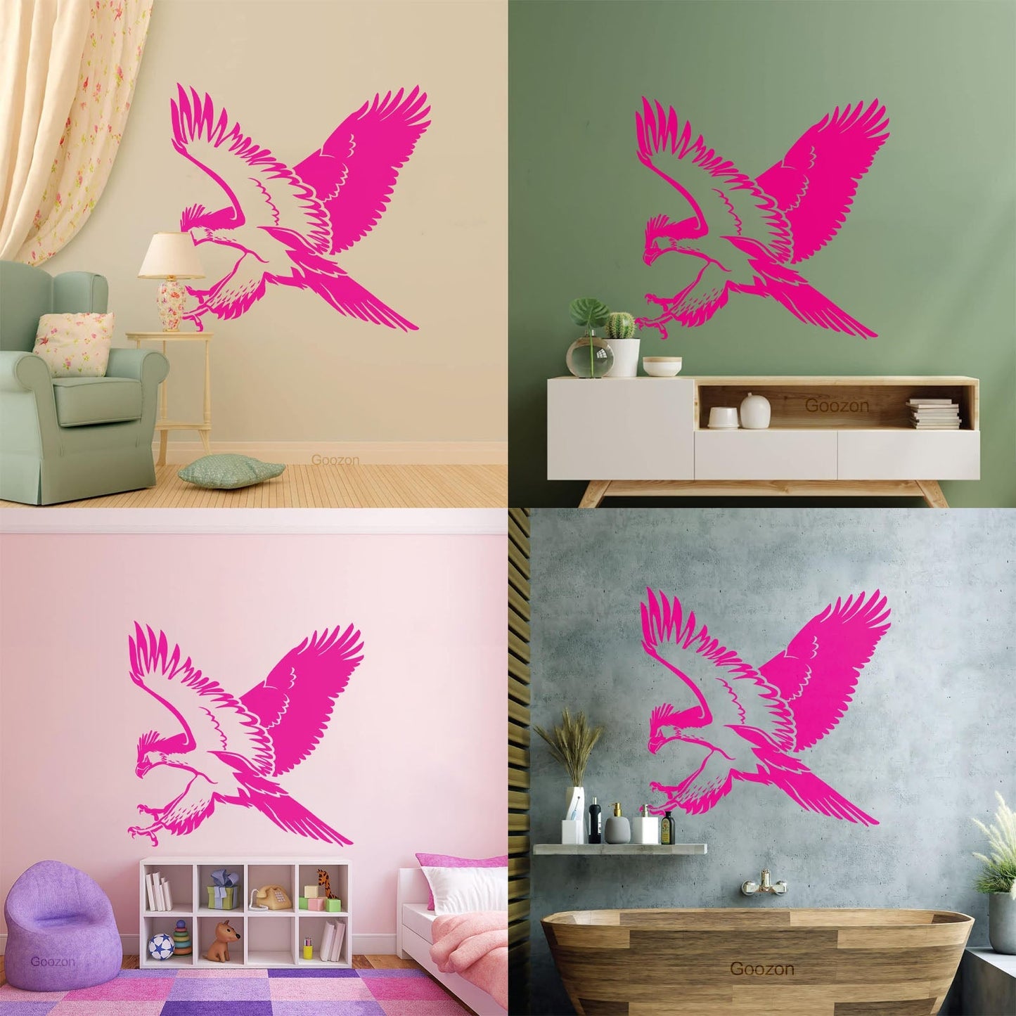 Lettering Stickers Flying Eagle Wings Air Tribal Symbol Big Bird Wall Beautification