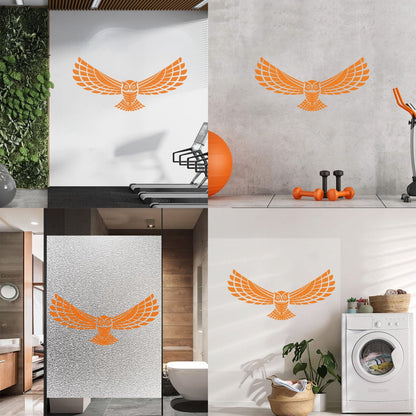 Wall Decals Flying Night Bird Owl Wings Feathers Predatory Hunting Glass Stickers