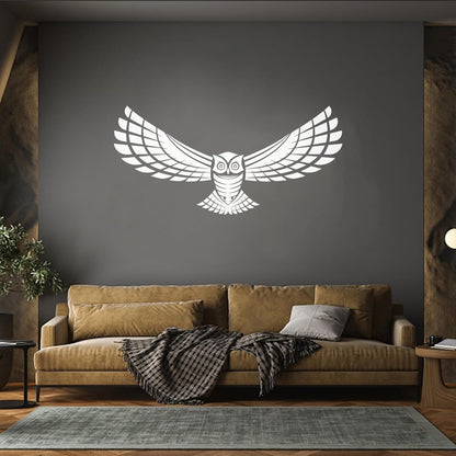 Wall Decals Flying Night Bird Owl Wings Feathers Predatory Hunting Glass Stickers