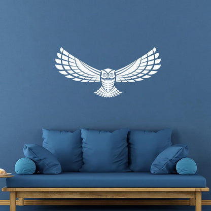 Wall Decals Flying Night Bird Owl Wings Feathers Predatory Hunting Glass Stickers