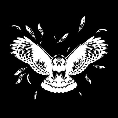 Vinyl Wall Decals Flying Owl Tribal Night Bird Feathers Wings Store Decoration