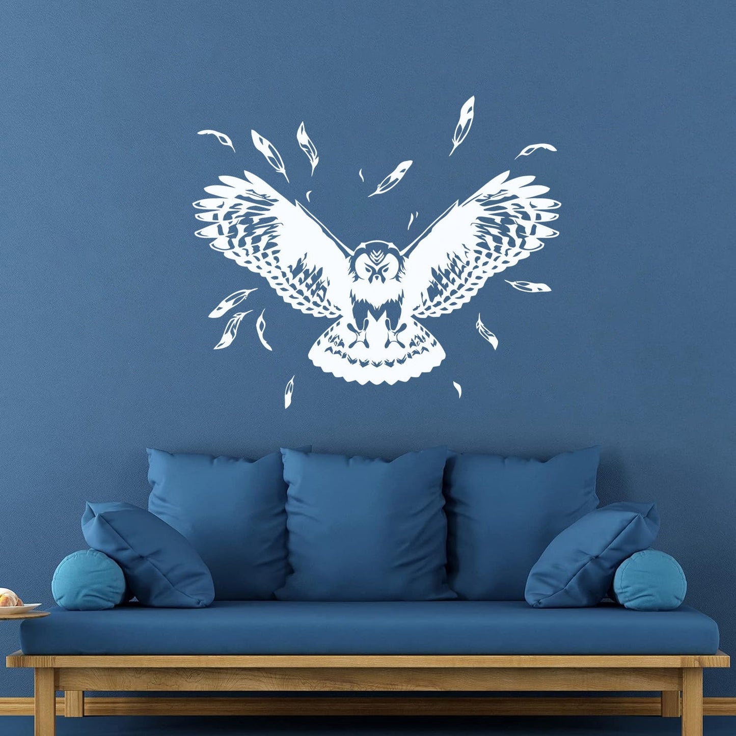 Vinyl Wall Decals Flying Owl Tribal Night Bird Feathers Wings Store Decoration