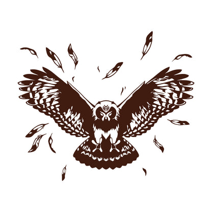 Vinyl Wall Decals Flying Owl Tribal Night Bird Feathers Wings Store Decoration