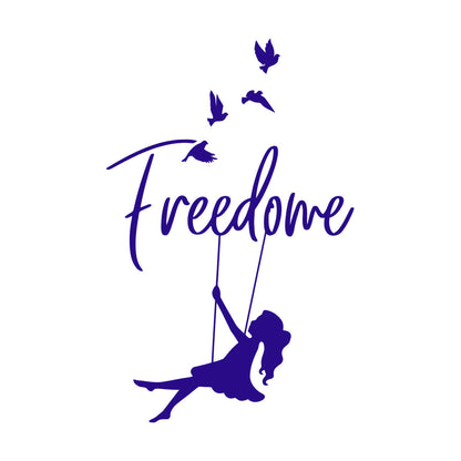 Wall Stickers Paster Paper Freedom Swing Girl Birds Dreams Self Adhesive