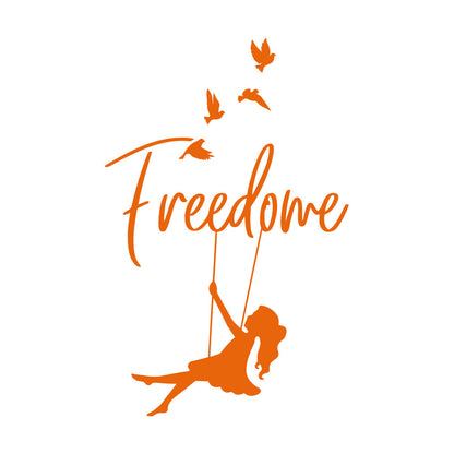 Wall Stickers Paster Paper Freedom Swing Girl Birds Dreams Self Adhesive