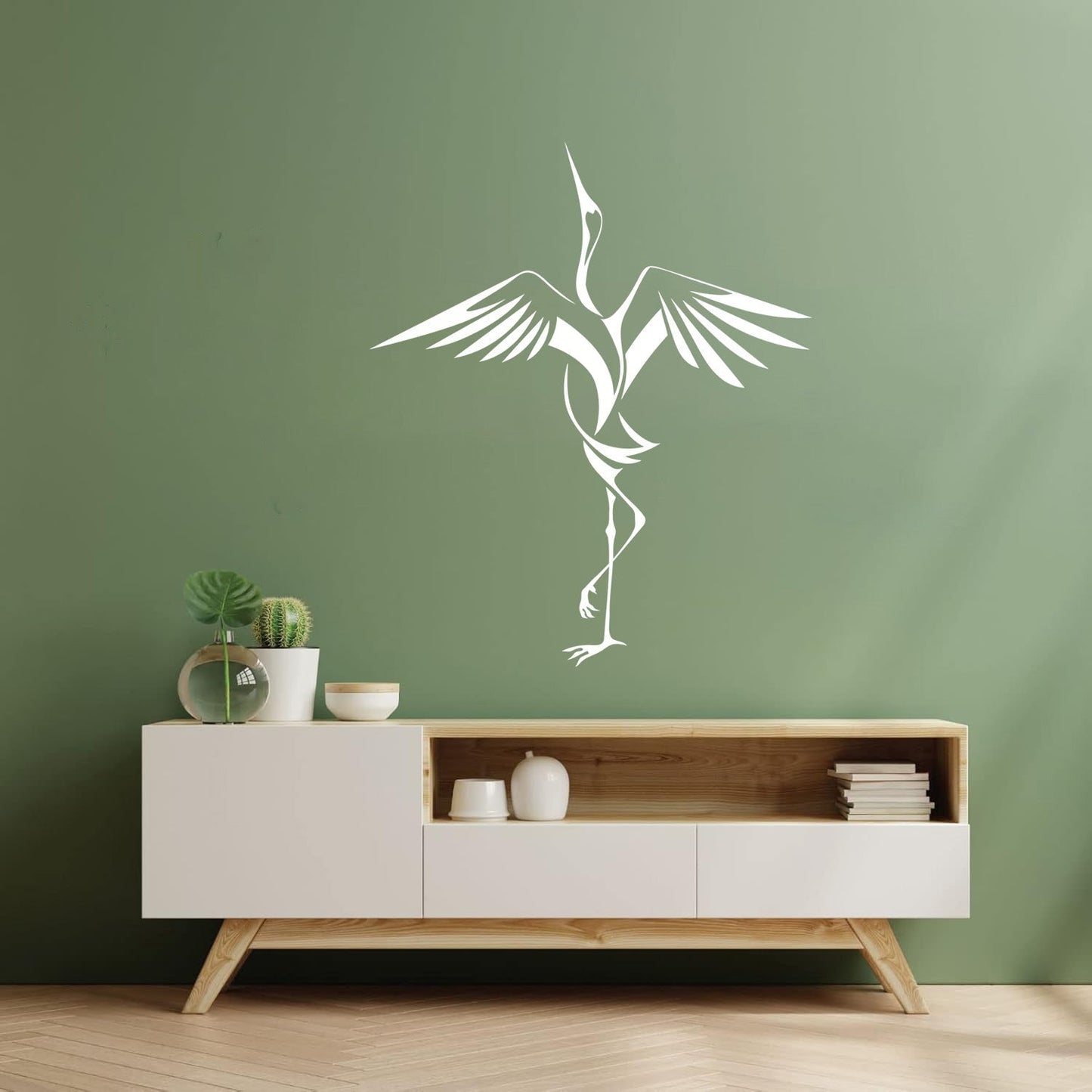 Heron Japanese Asian Bird Wings Wall Decals Wall Beautification
