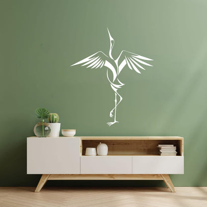 Heron Japanese Asian Bird Wings Wall Decals Wall Beautification