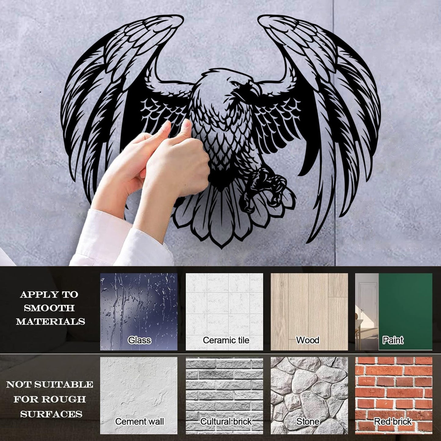 Engraving Decals Hunting Eagle Big Flying Bird Window Decals