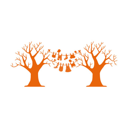 Wall Decals Pvc Laundry Dry Cleaning Wash Clothes Birds Trees Art Mural Painting