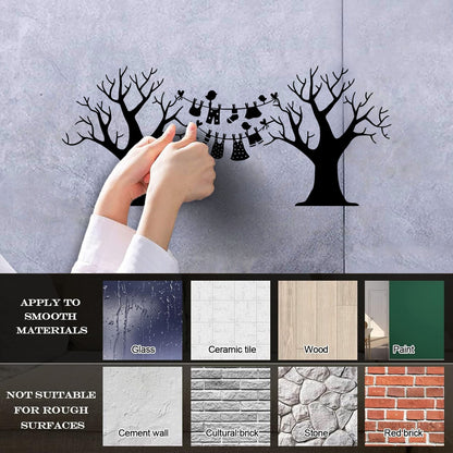 Wall Decals Pvc Laundry Dry Cleaning Wash Clothes Birds Trees Art Mural Painting