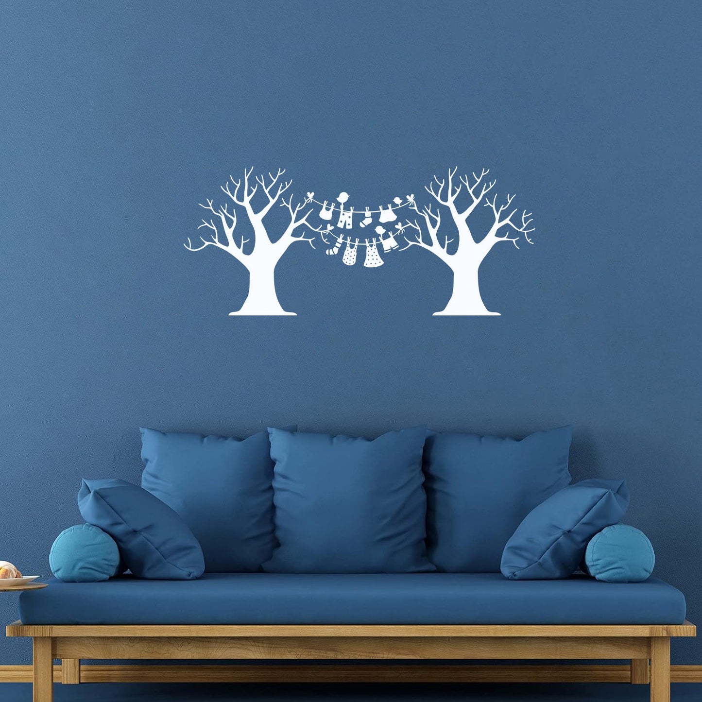Wall Decals Pvc Laundry Dry Cleaning Wash Clothes Birds Trees Art Mural Painting