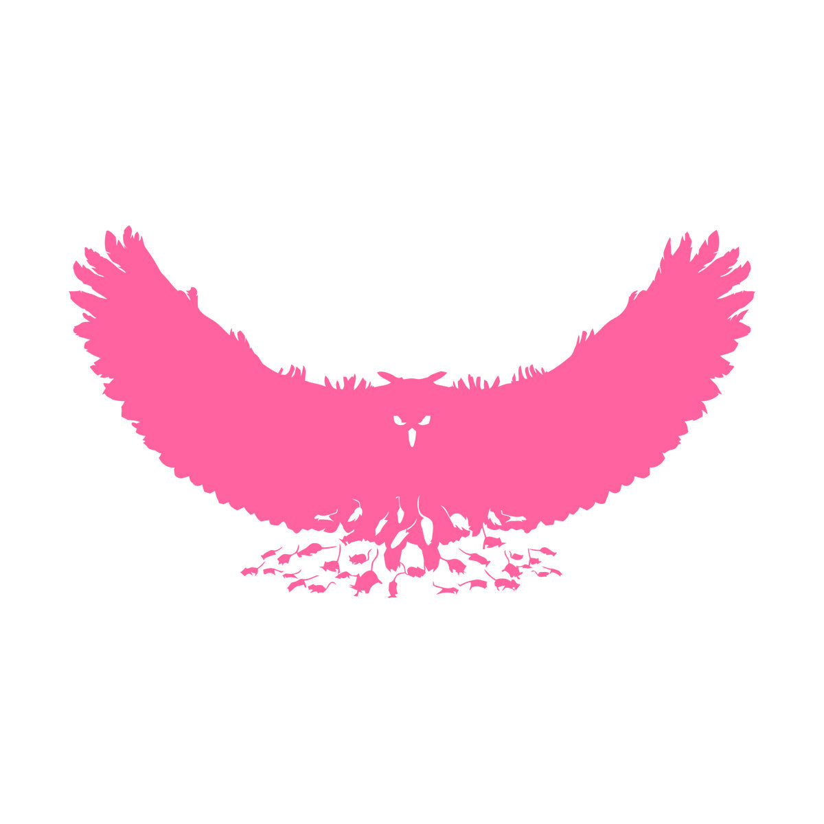 Engraving Stickers Mouse Owl Predator Bird Feathers Wings Self Adhesive