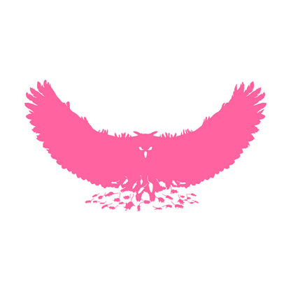 Engraving Stickers Mouse Owl Predator Bird Feathers Wings Self Adhesive