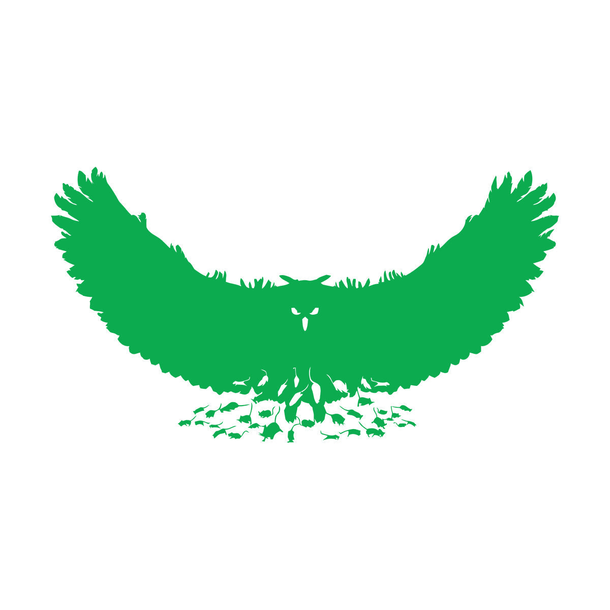 Engraving Stickers Mouse Owl Predator Bird Feathers Wings Self Adhesive