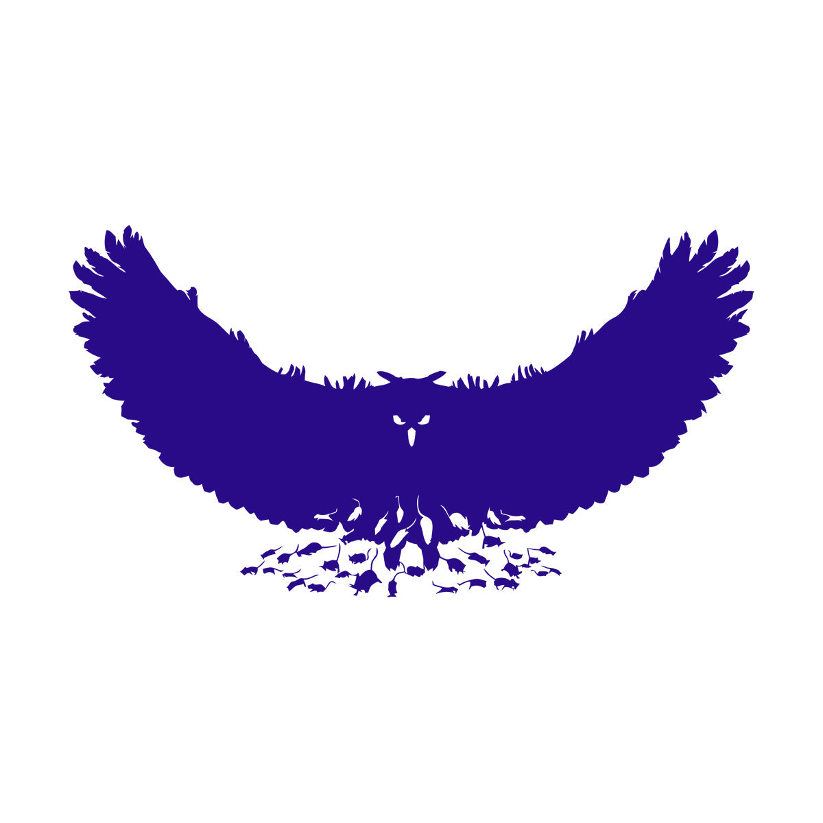 Engraving Stickers Mouse Owl Predator Bird Feathers Wings Self Adhesive