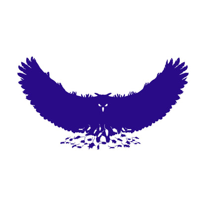 Engraving Stickers Mouse Owl Predator Bird Feathers Wings Self Adhesive