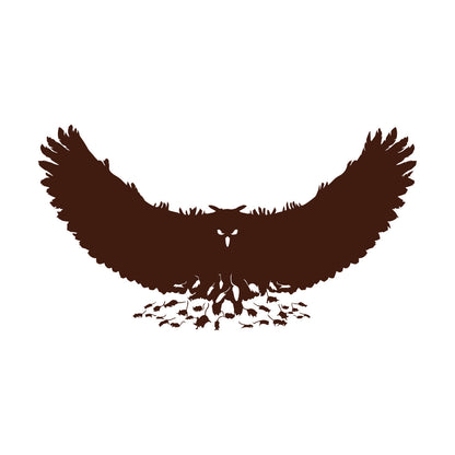 Engraving Stickers Mouse Owl Predator Bird Feathers Wings Self Adhesive