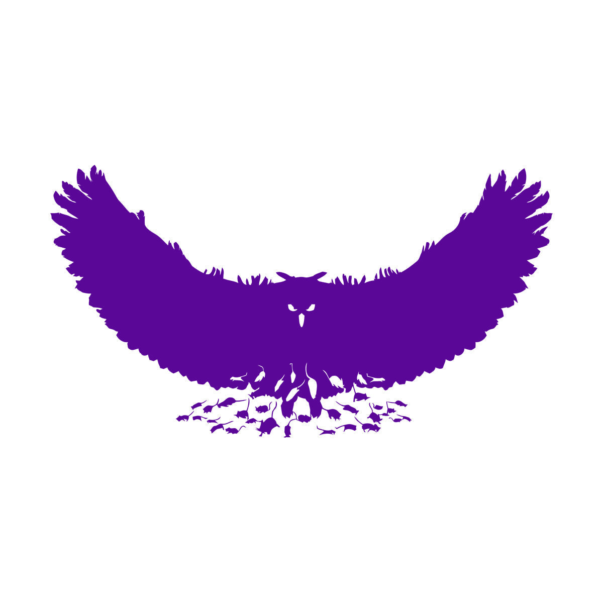 Engraving Stickers Mouse Owl Predator Bird Feathers Wings Self Adhesive