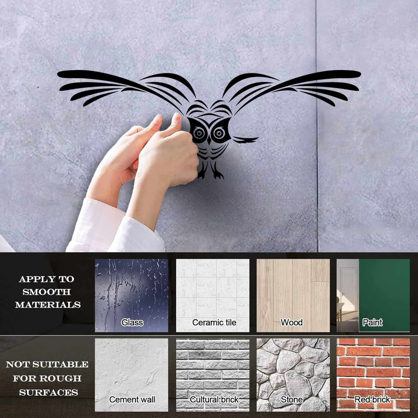 Lettering Decals Night Bird Wings Owl Nursery Do Not Damage The Wall Surface