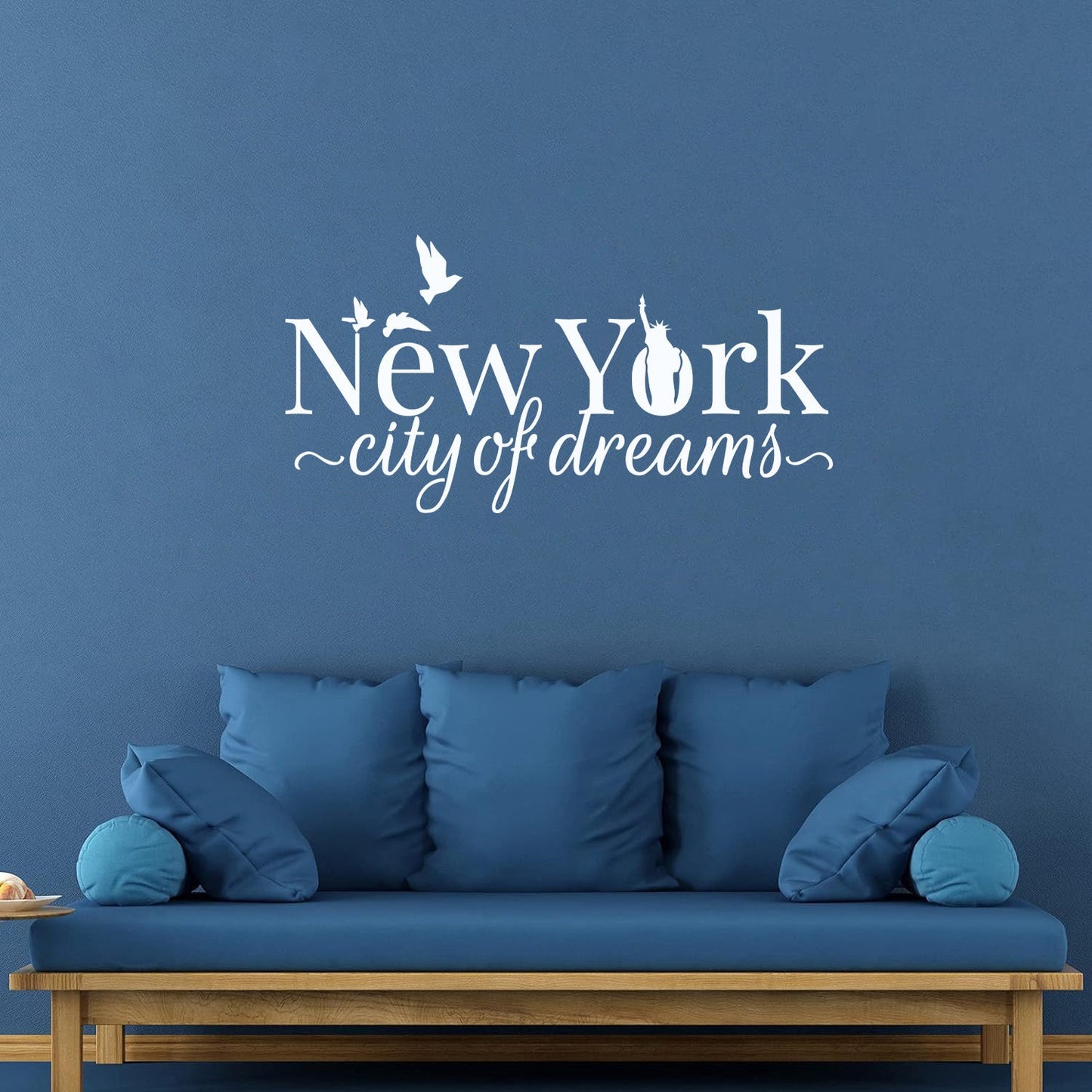 Wall Decals Paster Paper Ny New York City Of Dreams Statue Of Liberty Birds Easy Installation