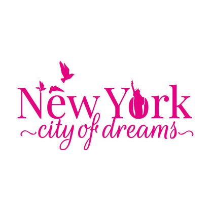 Wall Decals Paster Paper Ny New York City Of Dreams Statue Of Liberty Birds Easy Installation