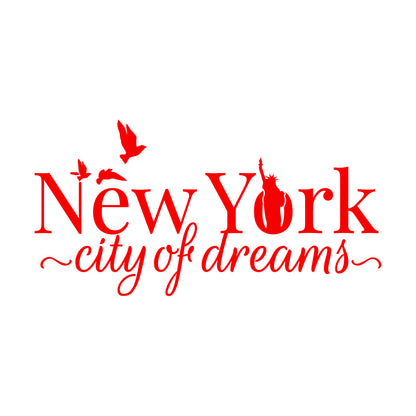 Wall Decals Paster Paper Ny New York City Of Dreams Statue Of Liberty Birds Easy Installation