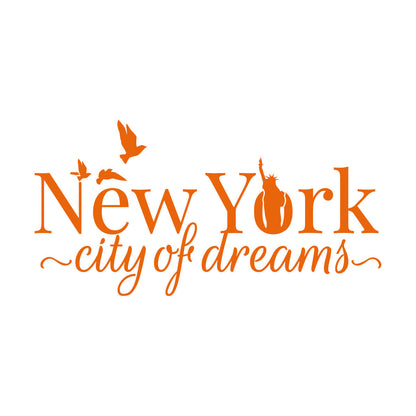 Wall Decals Paster Paper Ny New York City Of Dreams Statue Of Liberty Birds Easy Installation