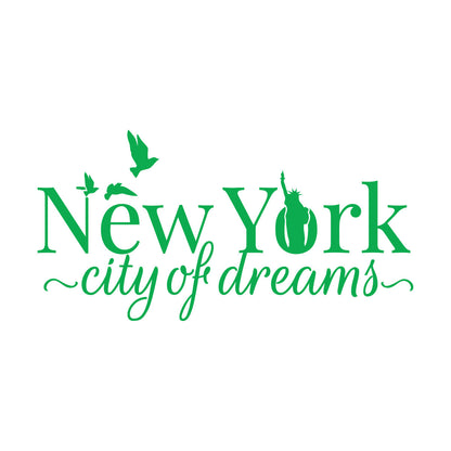 Wall Decals Paster Paper Ny New York City Of Dreams Statue Of Liberty Birds Easy Installation