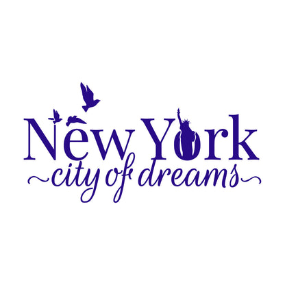 Wall Decals Paster Paper Ny New York City Of Dreams Statue Of Liberty Birds Easy Installation