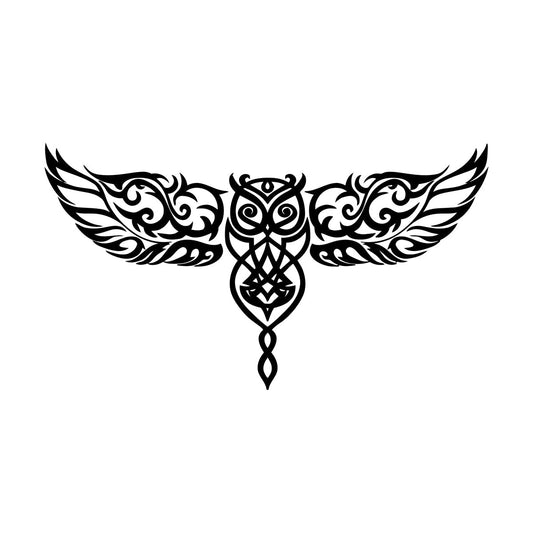 Ornament Owl Bird Wings Ation Engraving Decals It Won'T Fall Off