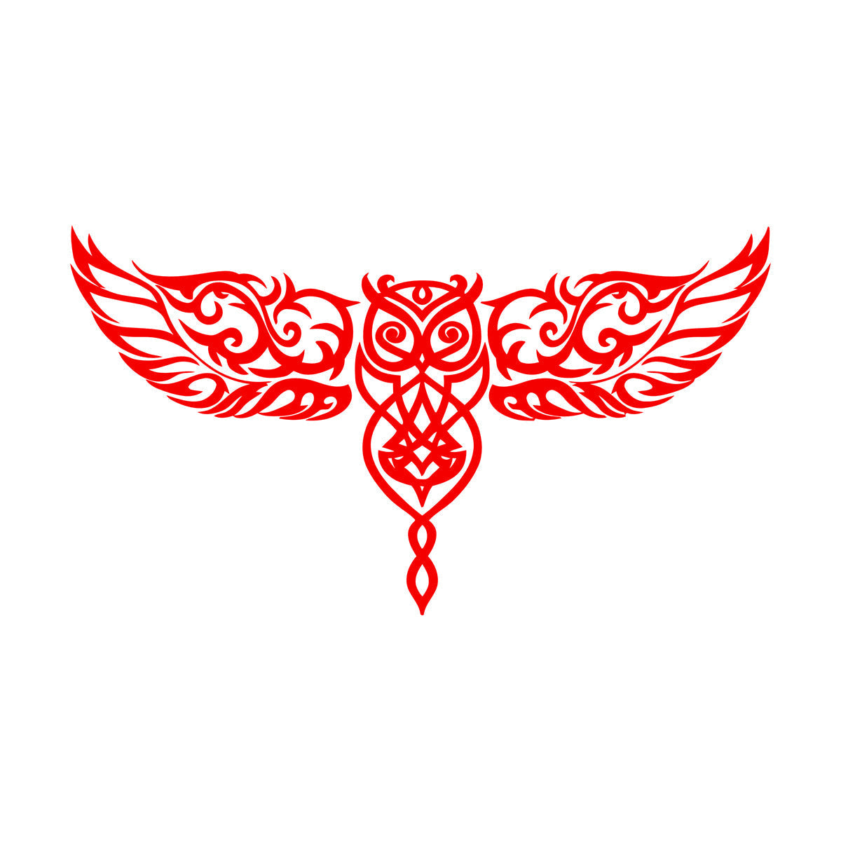 Ornament Owl Bird Wings Ation Engraving Decals It Won'T Fall Off