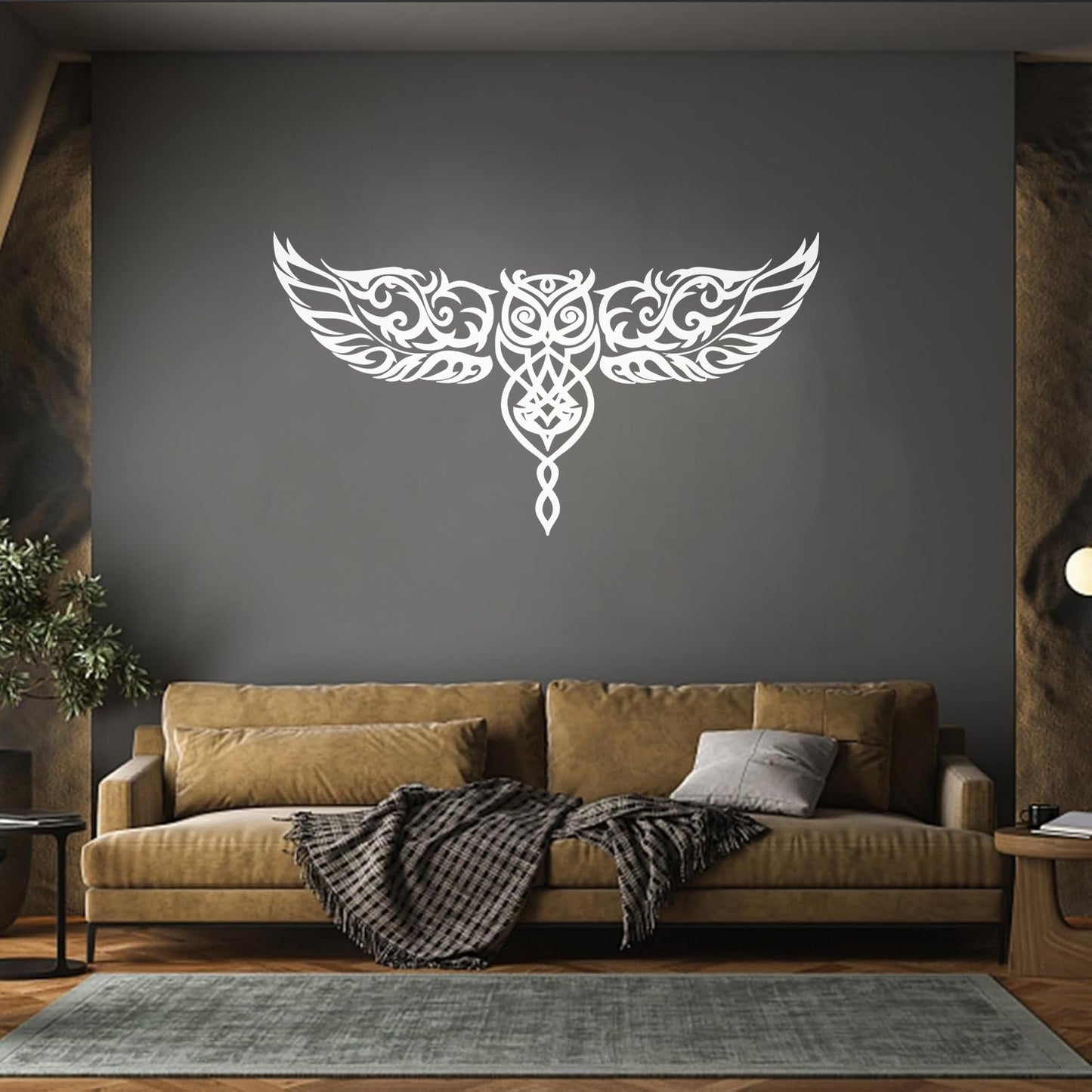 Ornament Owl Bird Wings Ation Engraving Decals It Won'T Fall Off