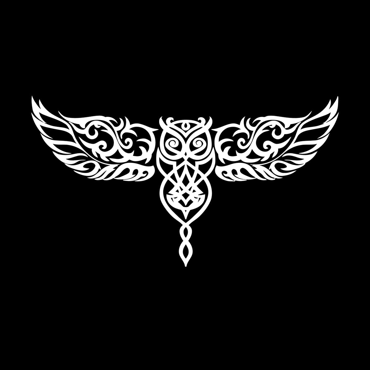 Ornament Owl Bird Wings Ation Engraving Decals It Won'T Fall Off