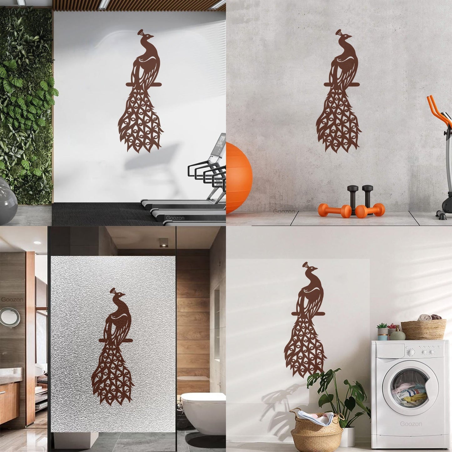 Wall Decals Pvc Peacock Fairy Birds Beautiful Feathers Removable Without Leaving Glue