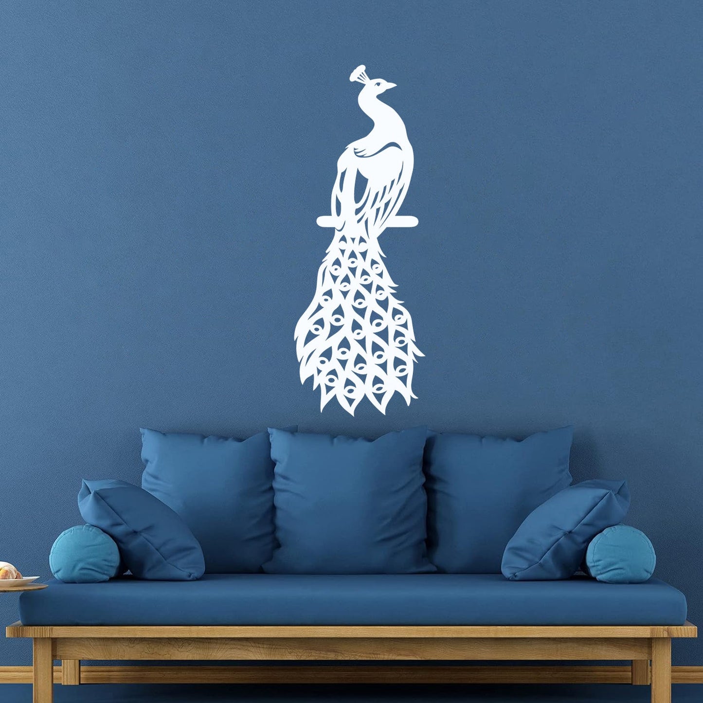 Wall Decals Pvc Peacock Fairy Birds Beautiful Feathers Removable Without Leaving Glue