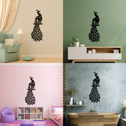 Wall Decals Pvc Peacock Fairy Birds Beautiful Feathers Removable Without Leaving Glue