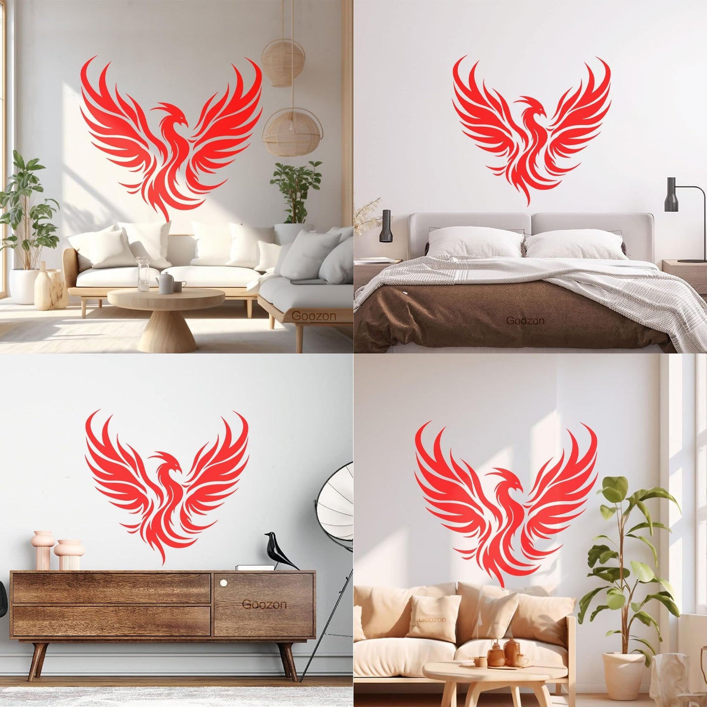 Wall Stickers Paster Paper Phoenix Rising Flying Bird Tattoo Waterproof