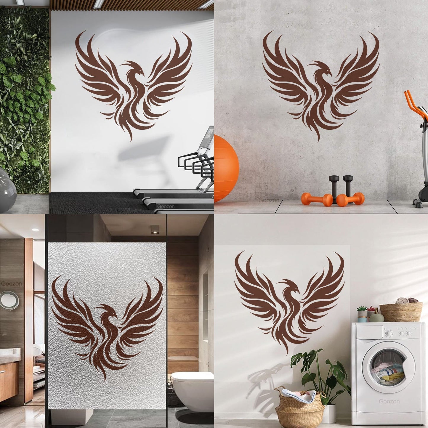 Wall Stickers Paster Paper Phoenix Rising Flying Bird Tattoo Waterproof