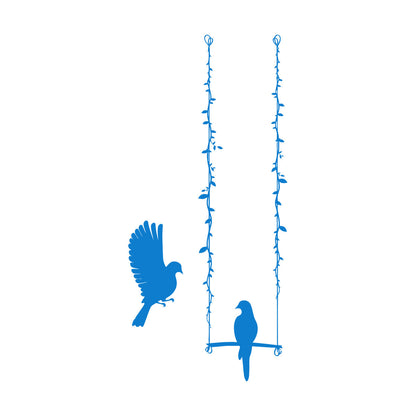 Fine Carving Stickers Pigeons Couple Birds On Swing Dove Romance Personalized Customization