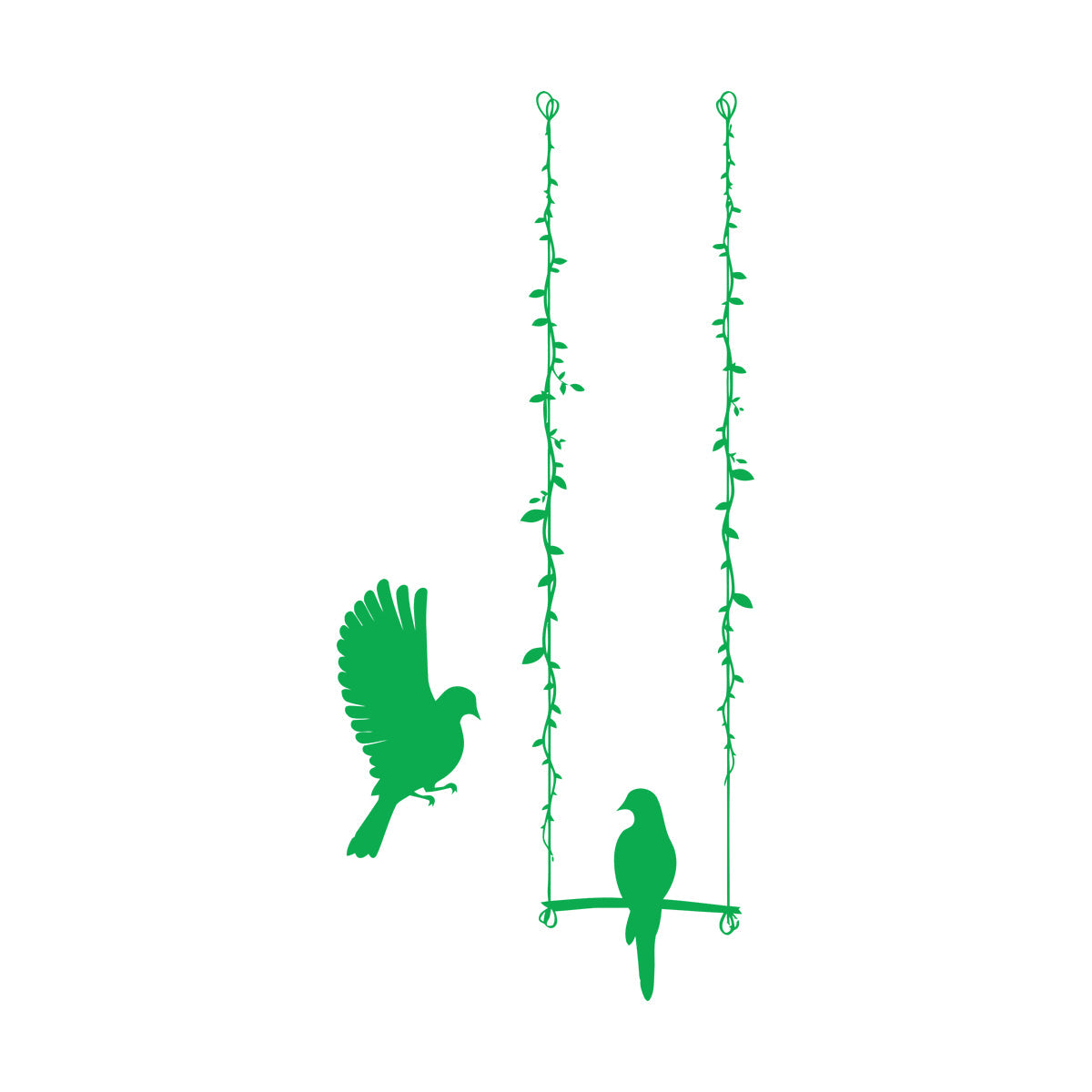 Fine Carving Stickers Pigeons Couple Birds On Swing Dove Romance Personalized Customization