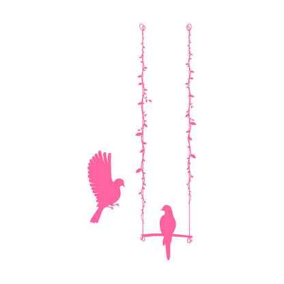 Fine Carving Stickers Pigeons Couple Birds On Swing Dove Romance Personalized Customization