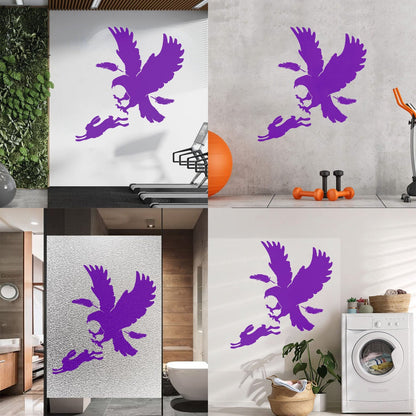 Vinyl Art Sticker Predator Bird Feather Eagle Hare Rabbit Hunting Wall Beautification