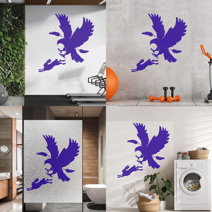 Vinyl Art Sticker Predator Bird Feather Eagle Hare Rabbit Hunting Wall Beautification