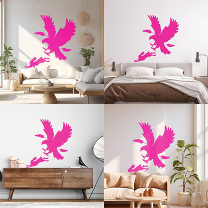 Vinyl Art Sticker Predator Bird Feather Eagle Hare Rabbit Hunting Wall Beautification