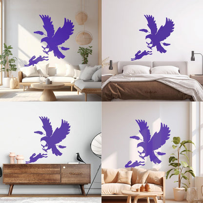 Vinyl Art Sticker Predator Bird Feather Eagle Hare Rabbit Hunting Wall Beautification