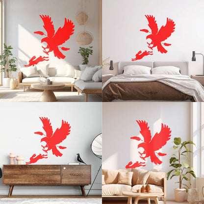 Vinyl Art Sticker Predator Bird Feather Eagle Hare Rabbit Hunting Wall Beautification